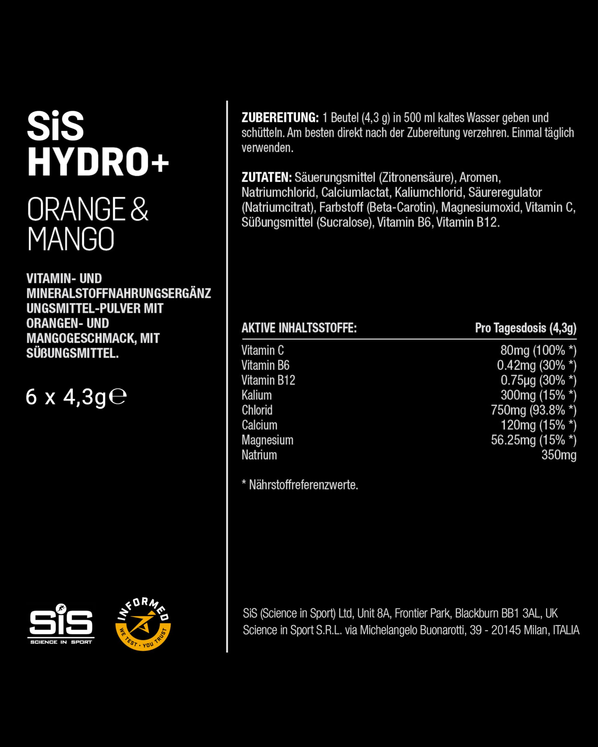 science-in-sport-hydro-elektrolyt-getr-nkepulver-6-beutel-orange-mango-mit-5-ele image 5