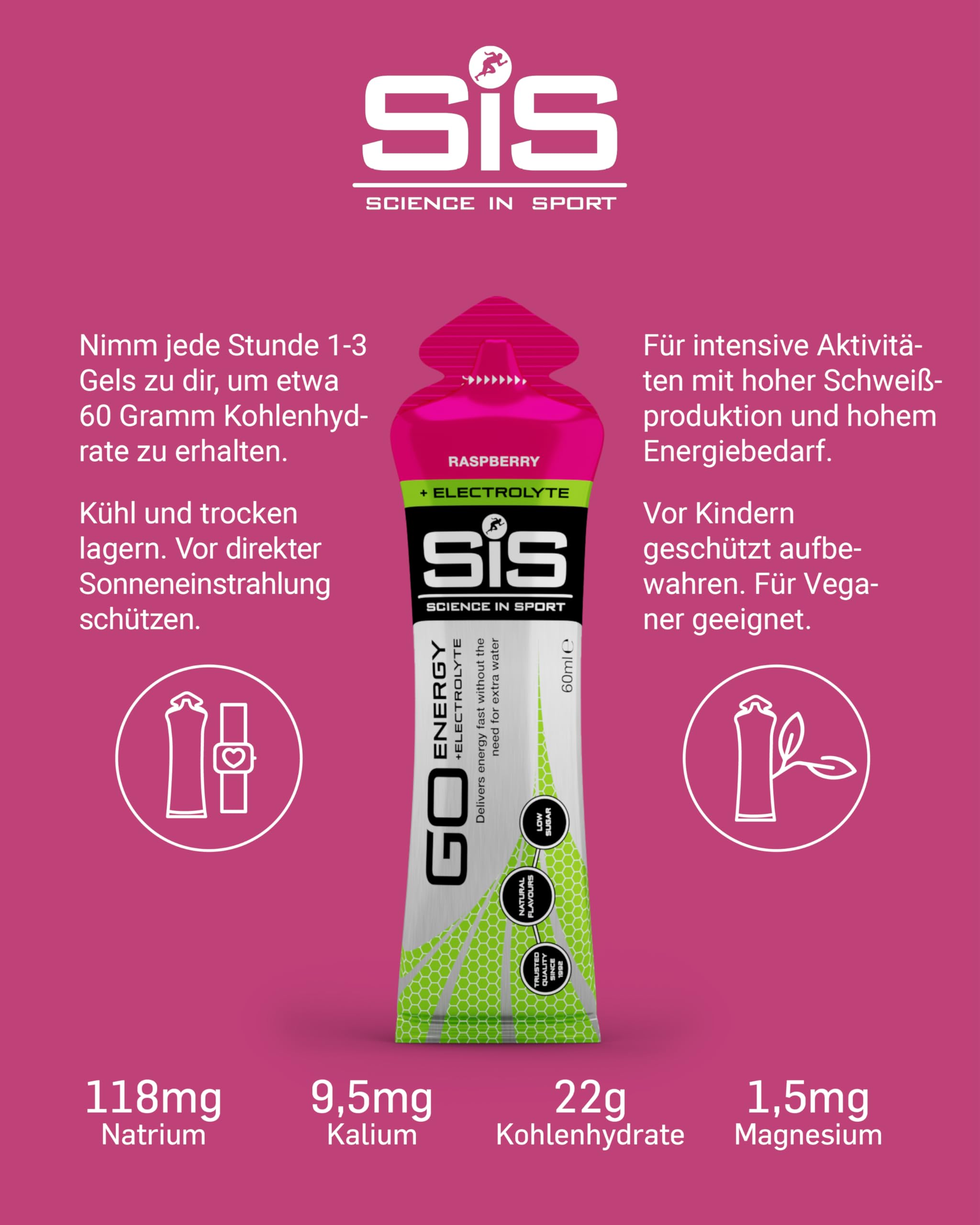 science-in-sport-go-energy-elektrolyt-gels-6-x-60-ml-himbeere-22-g-kohlenhydrate image 4
