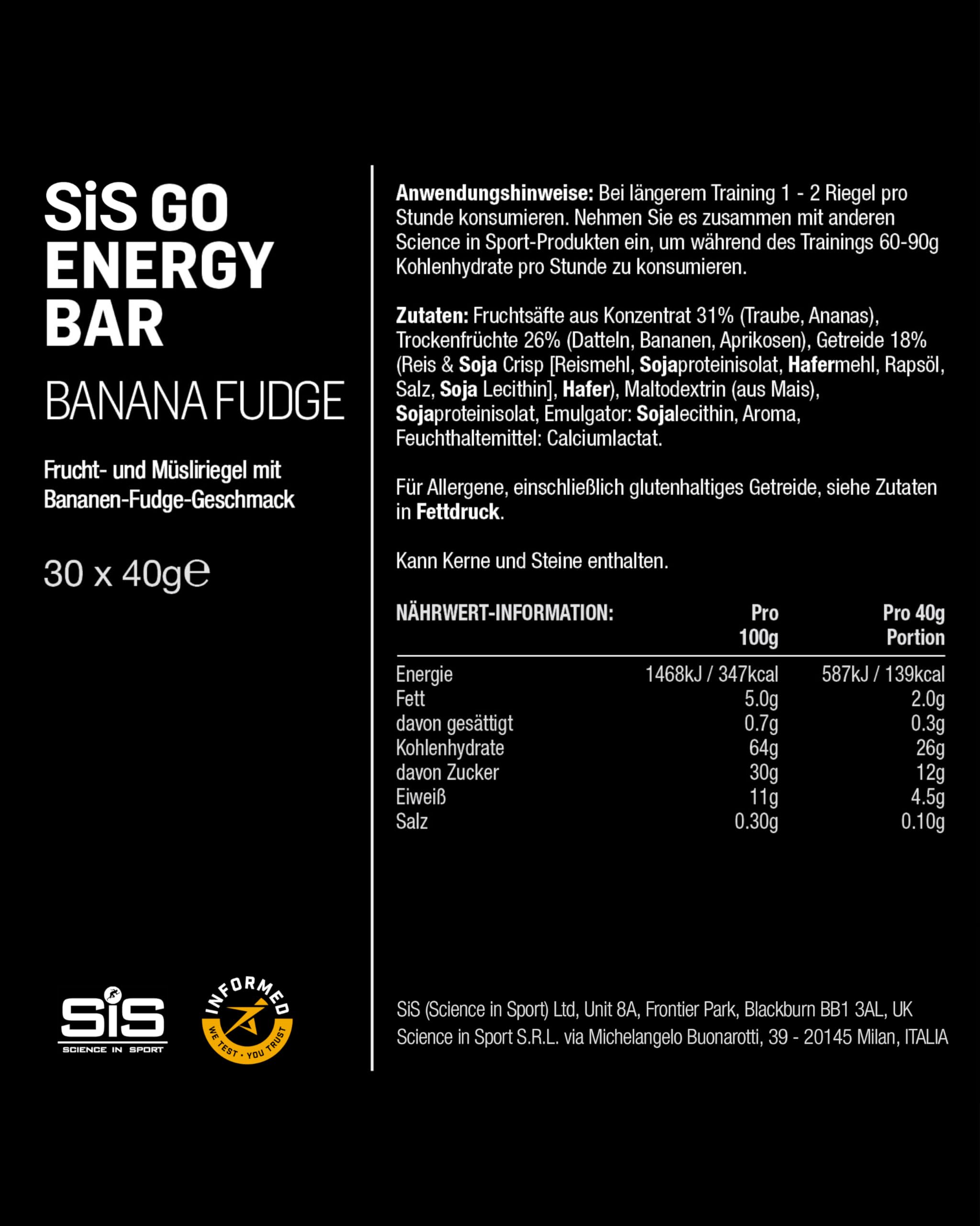 science-in-sport-go-energy-mini-riegel-banane-karamell-30x40g image 5
