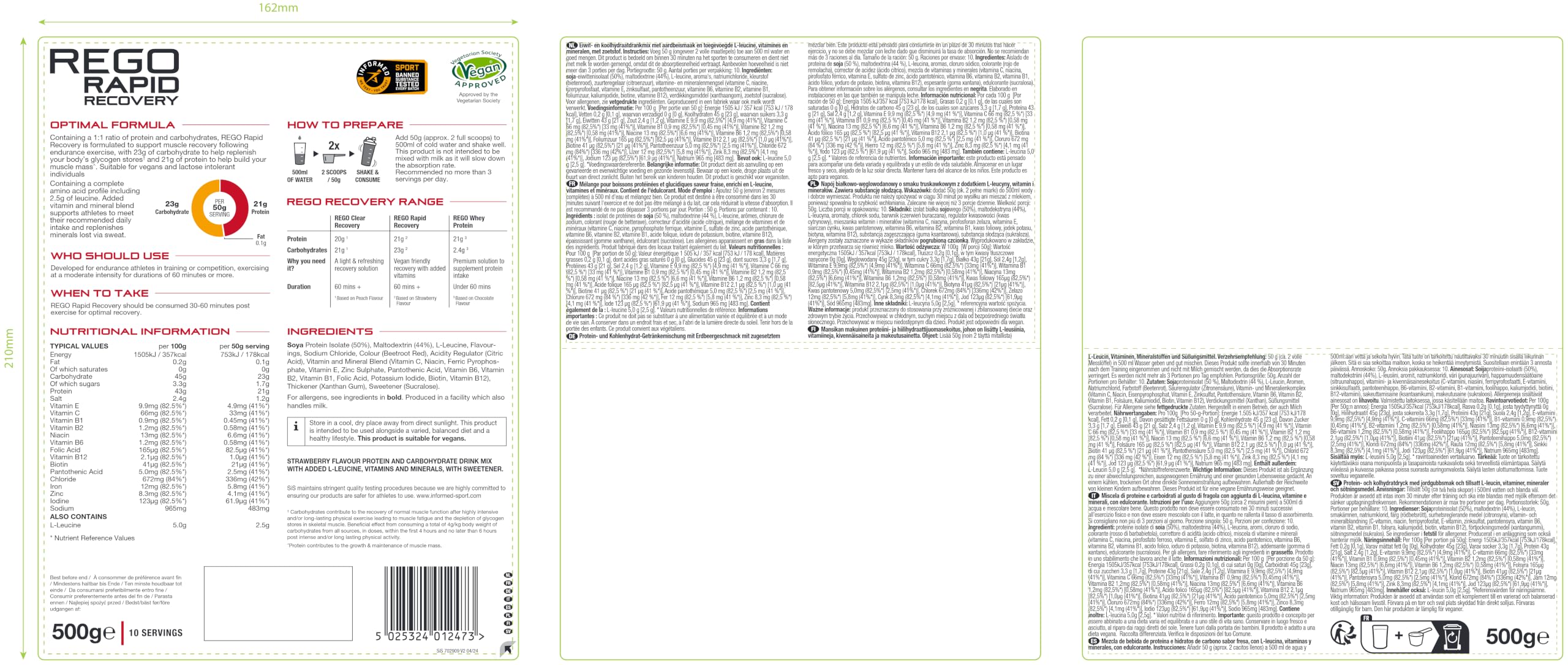 science-in-sport-rego-rapid-recovery-erdbeere-500-g-pulver image 7