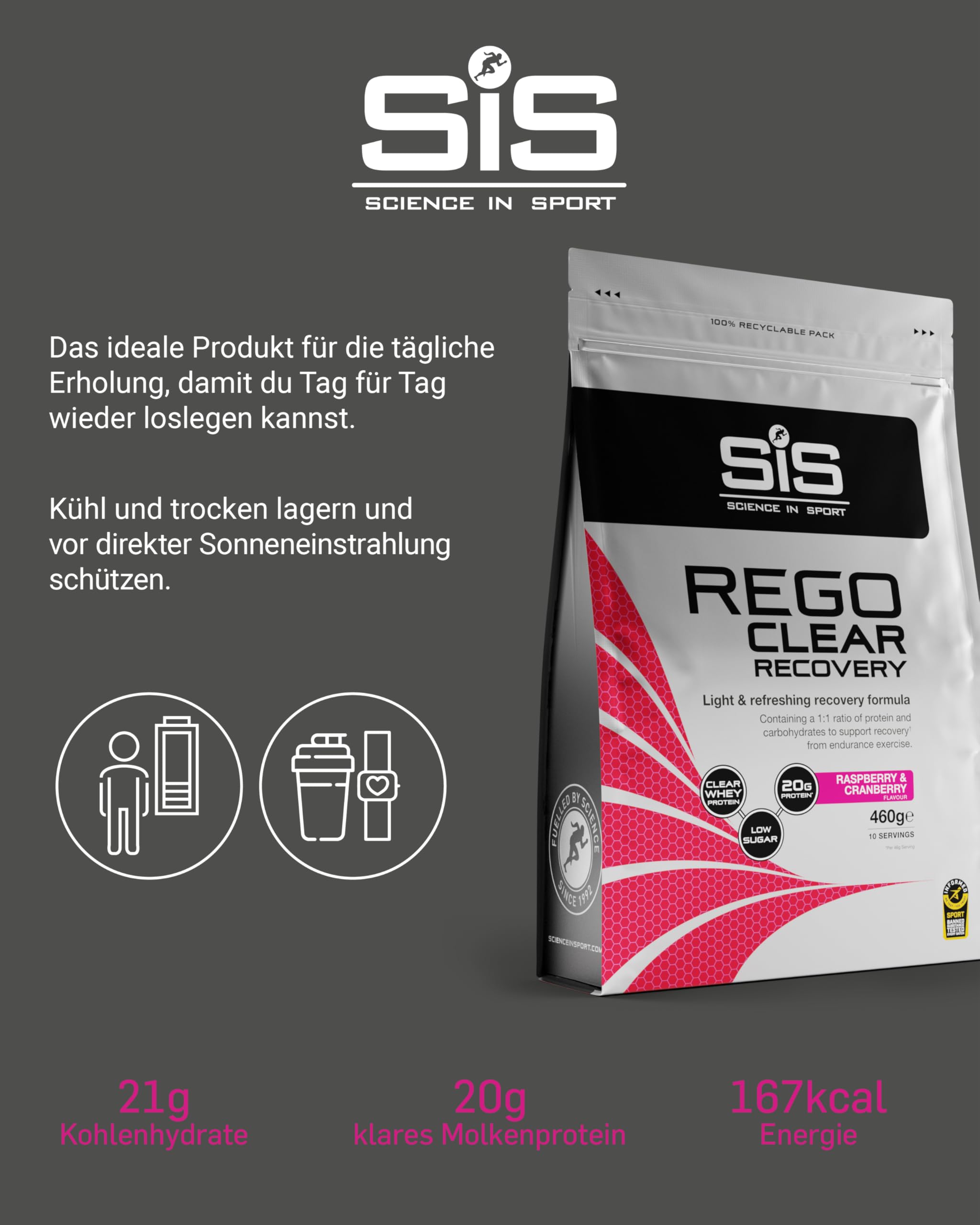 science-in-sport-rego-clear-recovery-drink-460-g-himbeere-cranberry image 4