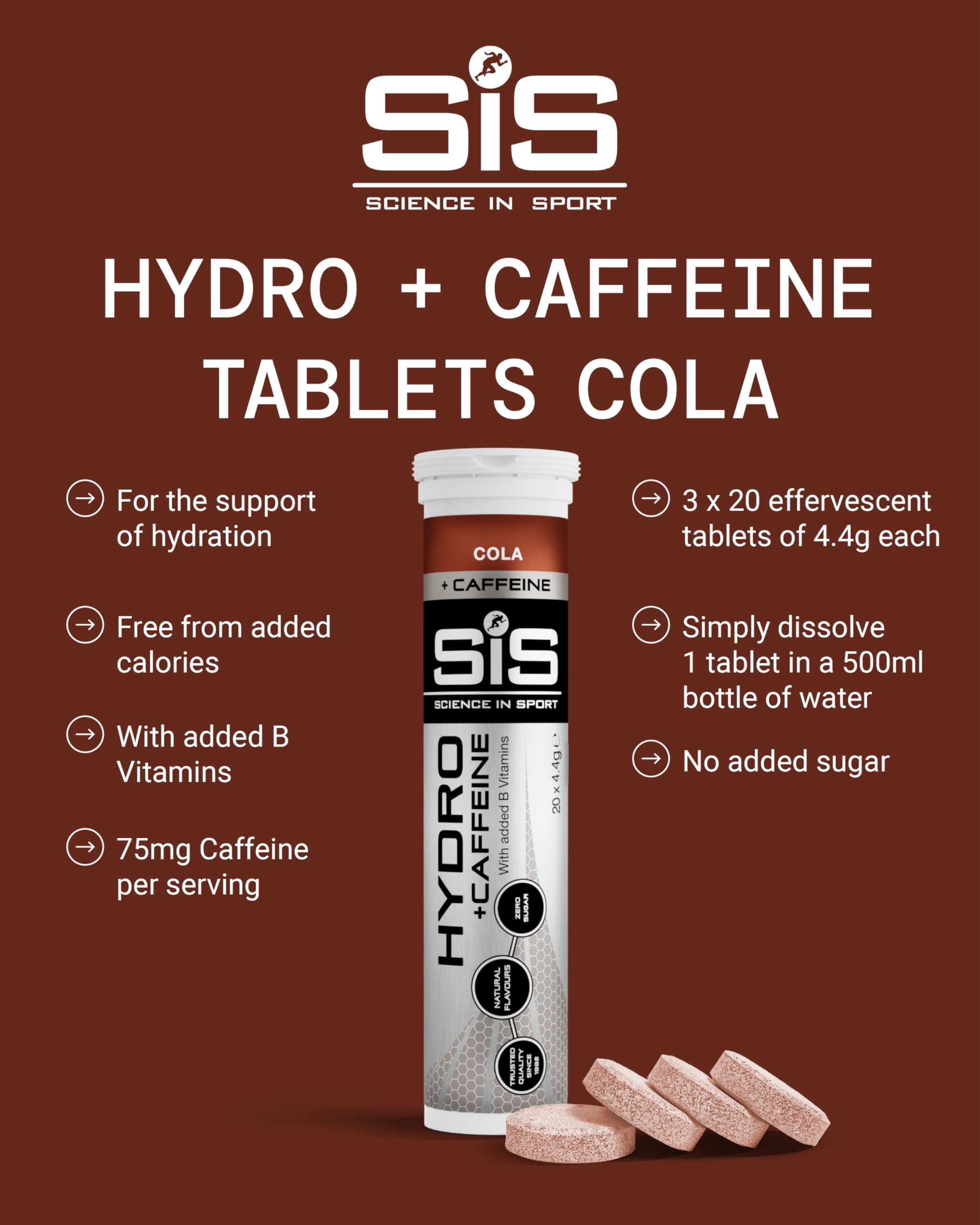 science-in-sport-go-hydro-koffein-brausetabletten-cola-3x20-elektrolyte image 2