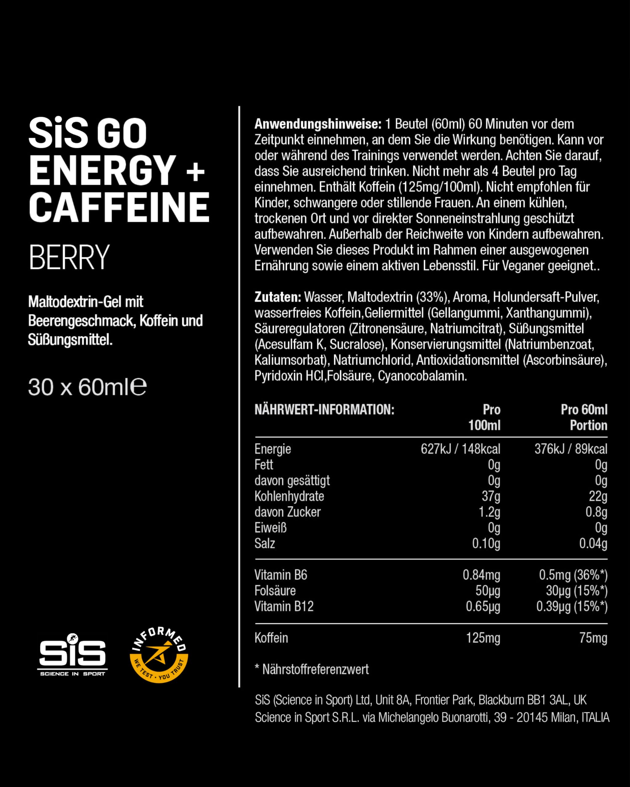 science-in-sport-go-energy-koffein-gel-beere-30x60ml-75mg-koffein image 5