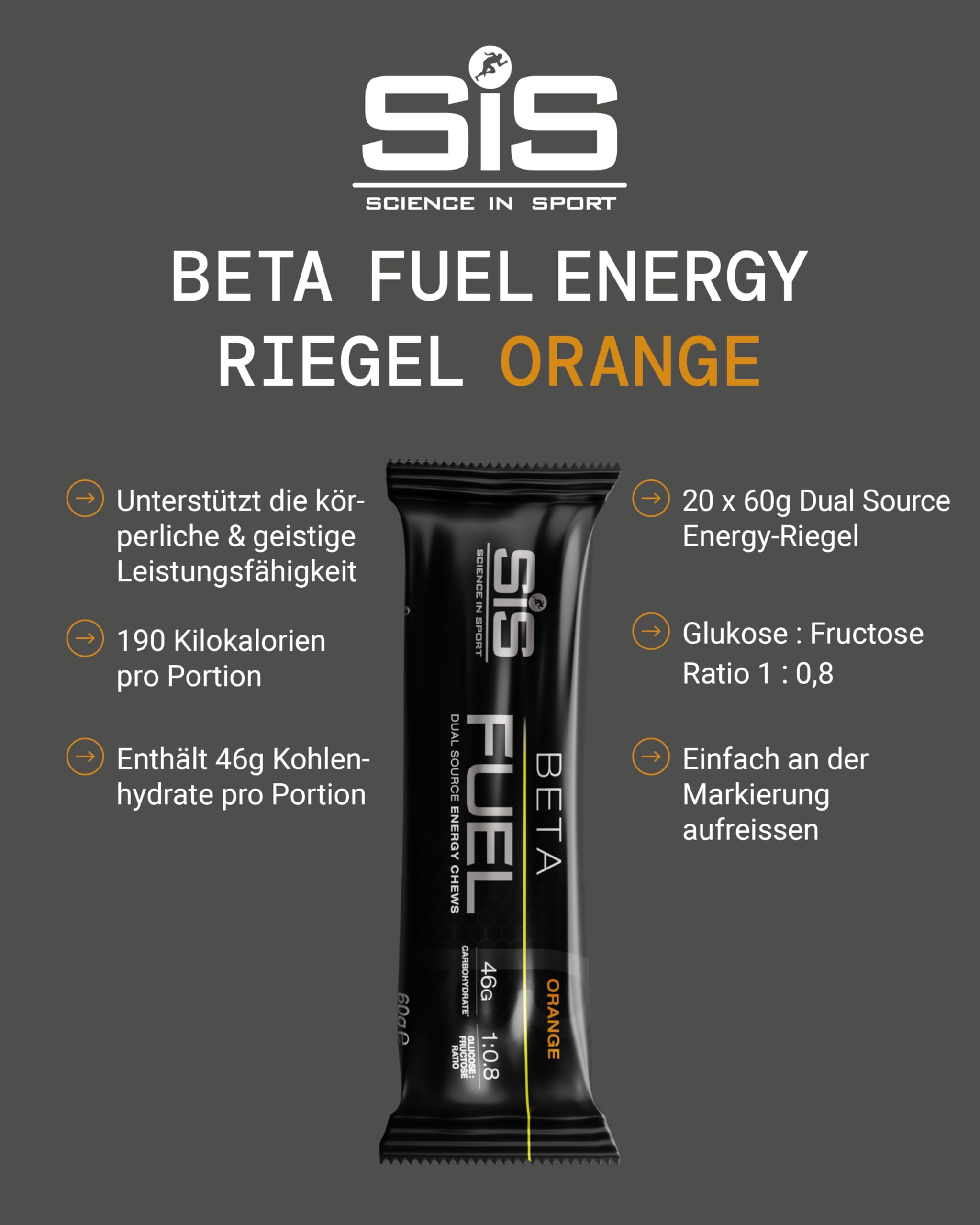 science-in-sport-beta-fuel-energie-kaubonbons-20-x-60g-orange-mit-45g-kohlenhydr image 2